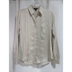 Express Sheer Button Up Shirt Whimsigoth XS Off‎ White Long Sleeve Going Out Top